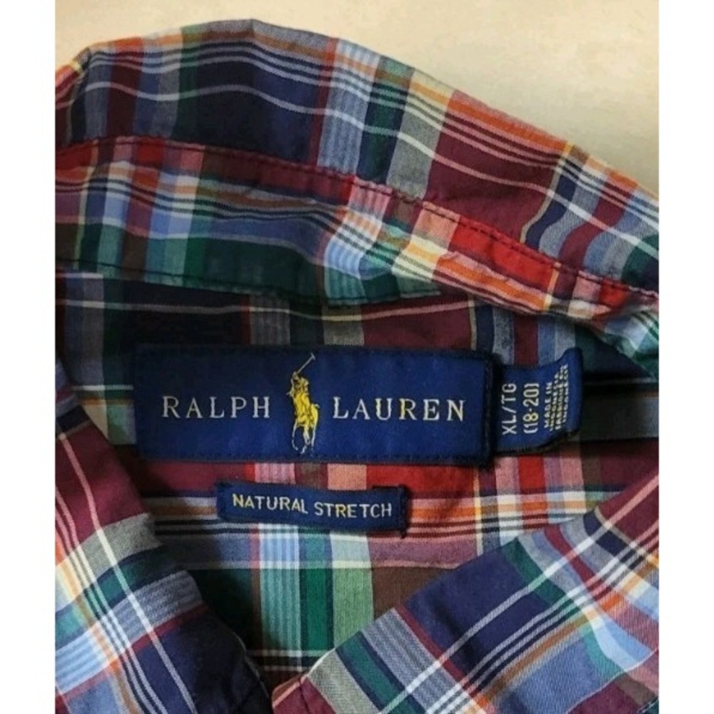 RALPH LAUREN YOUTH BOYS MULTICOLOR SHORT SLEEVE BUTTONDOWN SIZE XL (18-20) - Picture 4 of 6